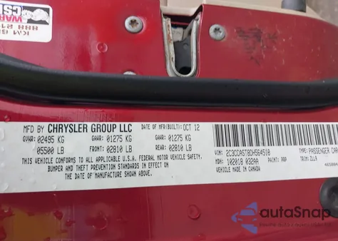 2013 Chrysler 300C Luxury Series Awd z USA, uszkodzony, nr VIN 2C3CCAST8DH564518